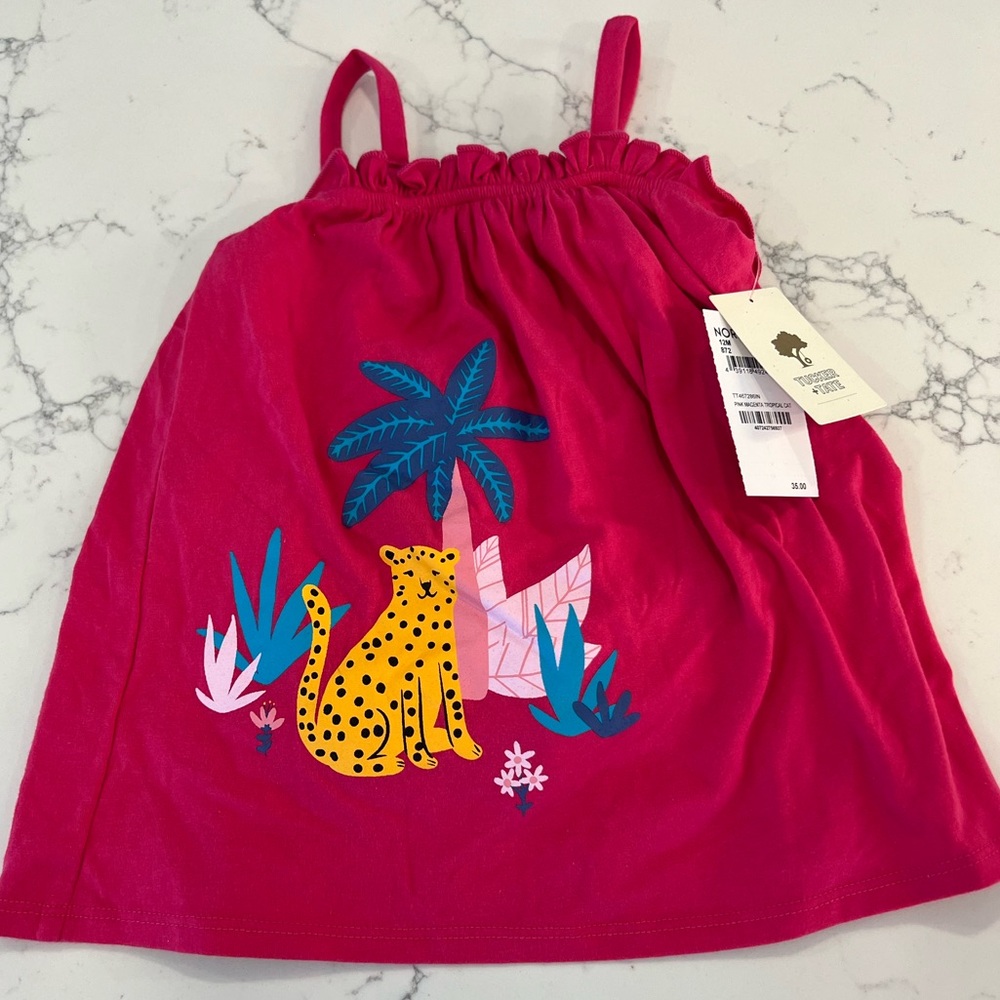 NWT Tucker and Tate Dark Pink Leopard Set size 12 Months